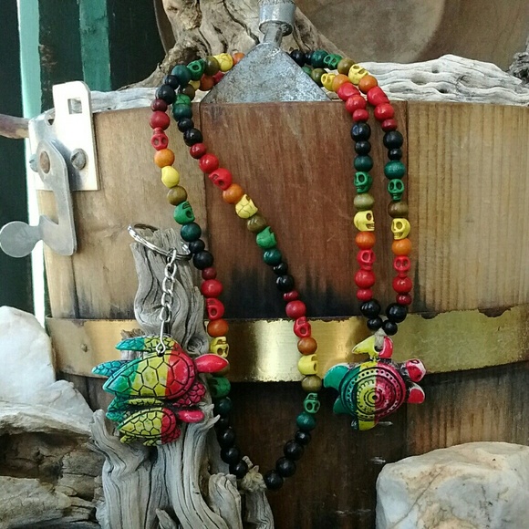 Sea turtle necklace & keychain set Rhastafarian - Picture 1 of 4